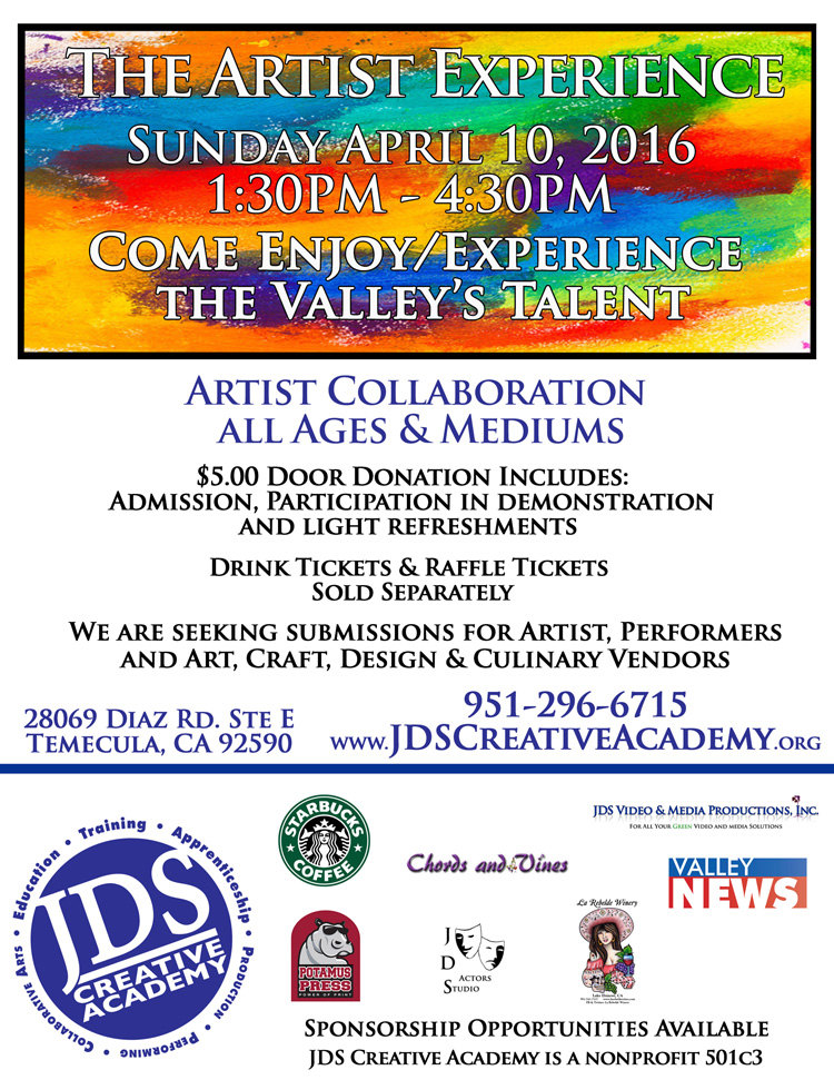 JDSCA Artist Experience April 2016 Event