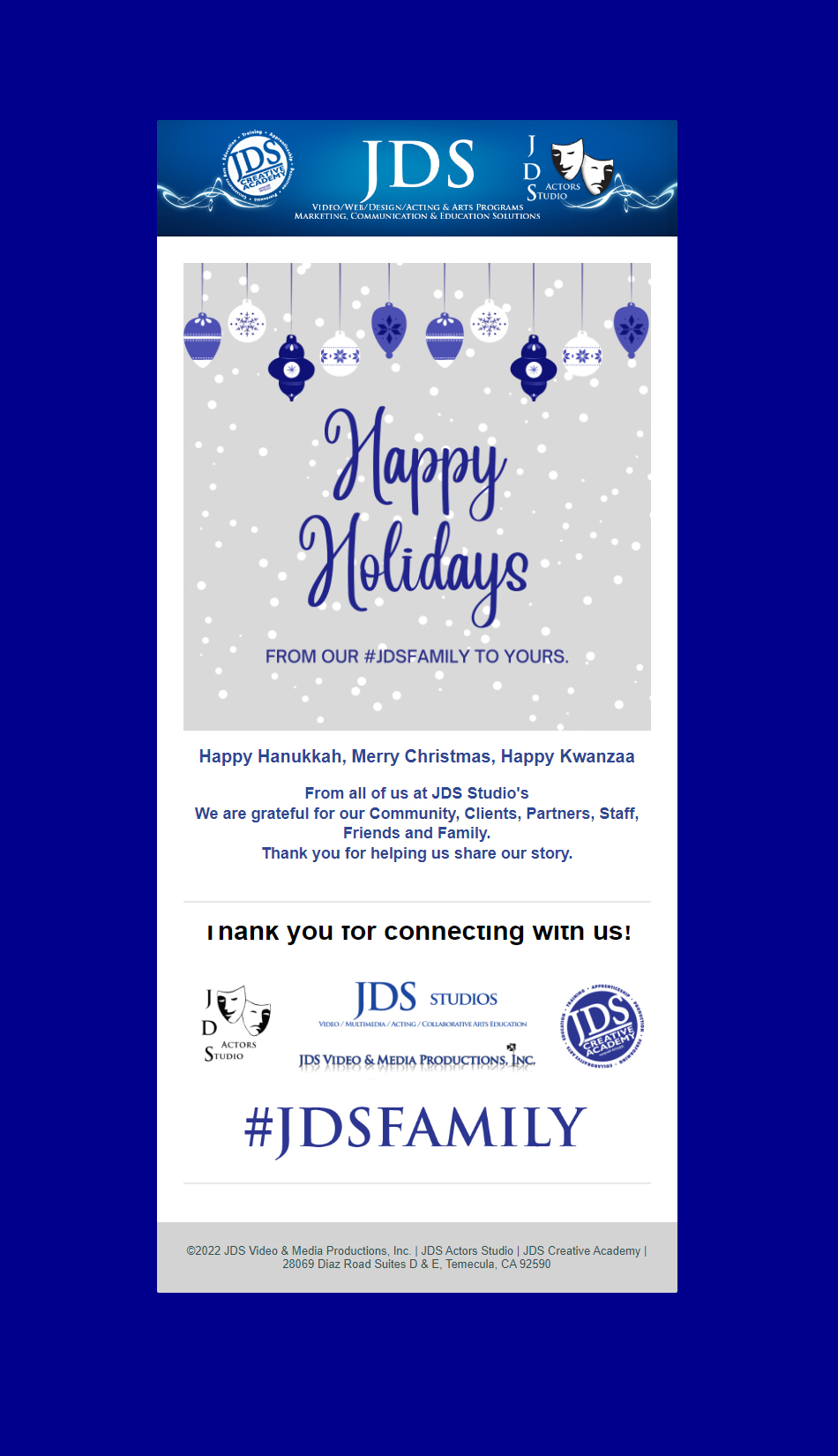 JDS Family - Wishing you Happy Holidays